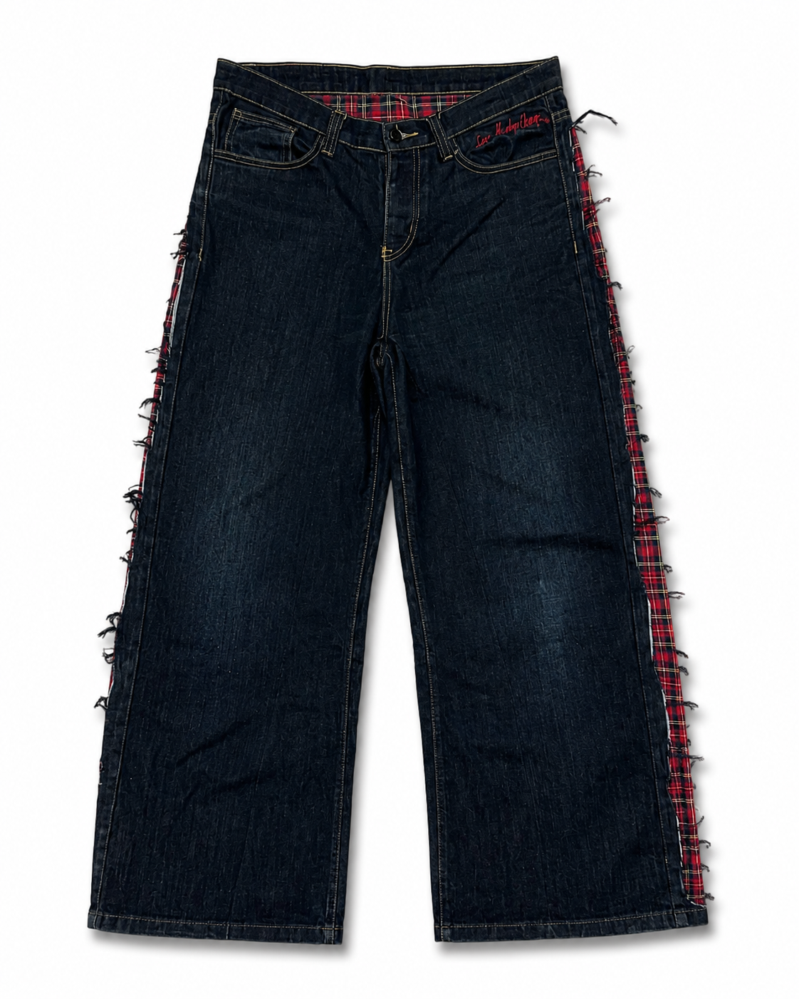 TARTAN PANEL JEANS