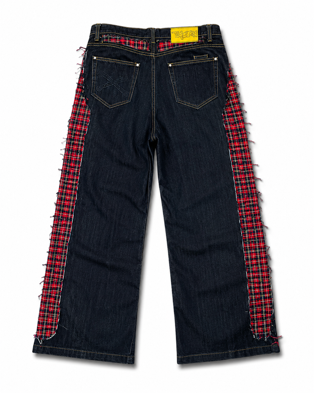 TARTAN PANEL JEANS